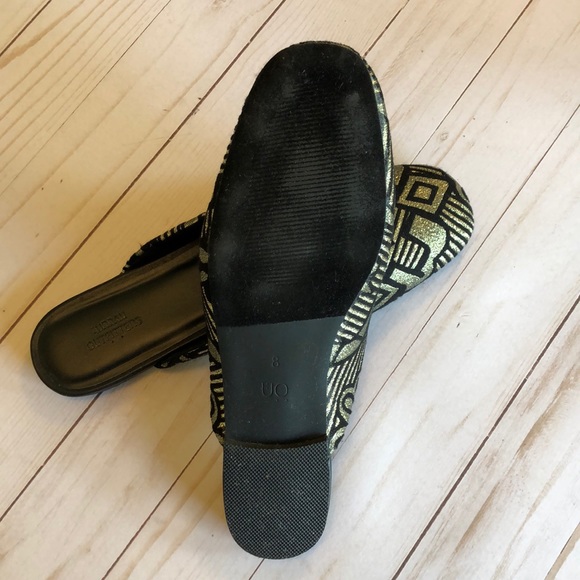 Gold & Black Urban Outfitter Mules - 8 - Picture 3 of 4